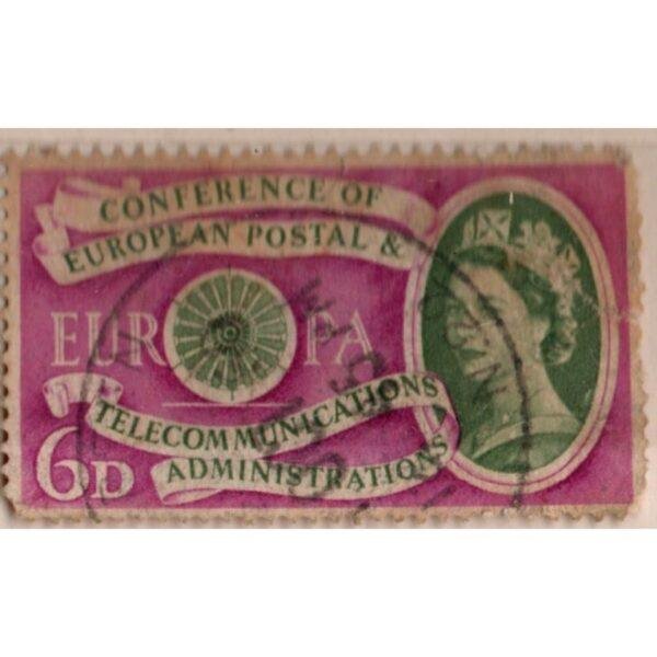6 Europe Conference Of European Postal and Telecommunications Administrations Used Stamp