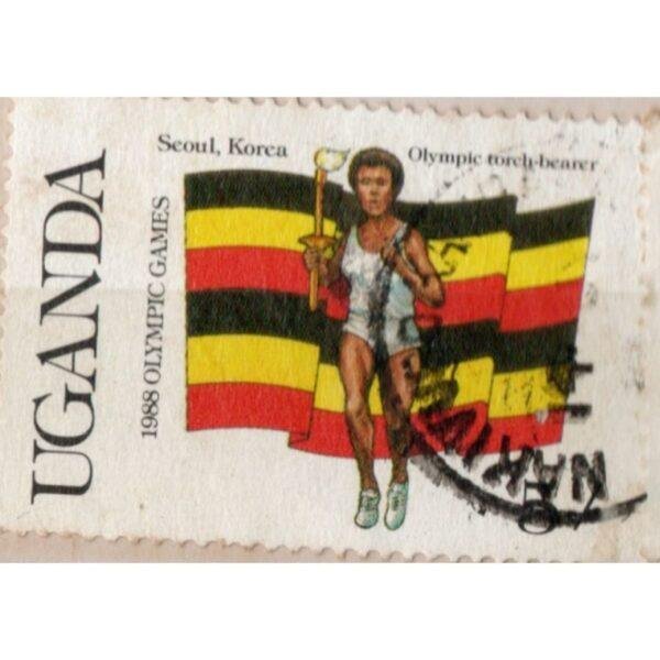 5 Uganda Olympic Torch Bearer Used Stamp