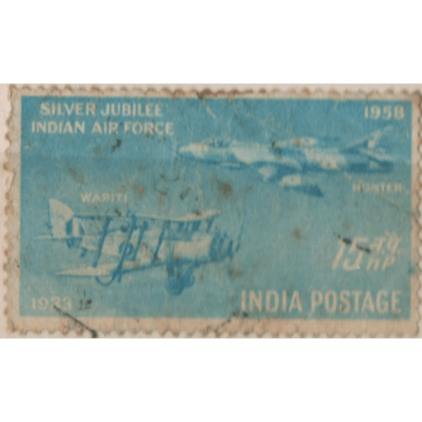 15 India Silver Jubilee Indian Air Force Used Stamp