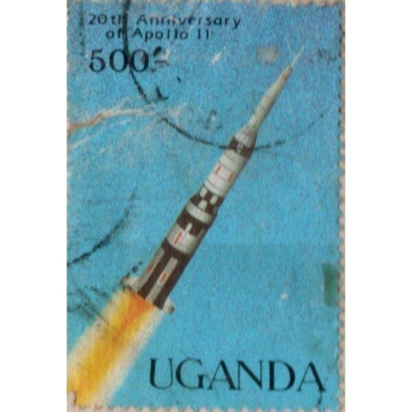 500 Uganda 20th Anniversary Of Apollo II Used Stamp