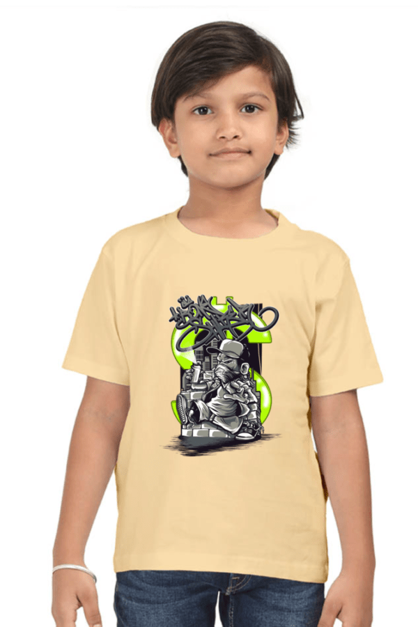 Graphic Printed Round Neck Half Sleeve T-Shirt for Boy