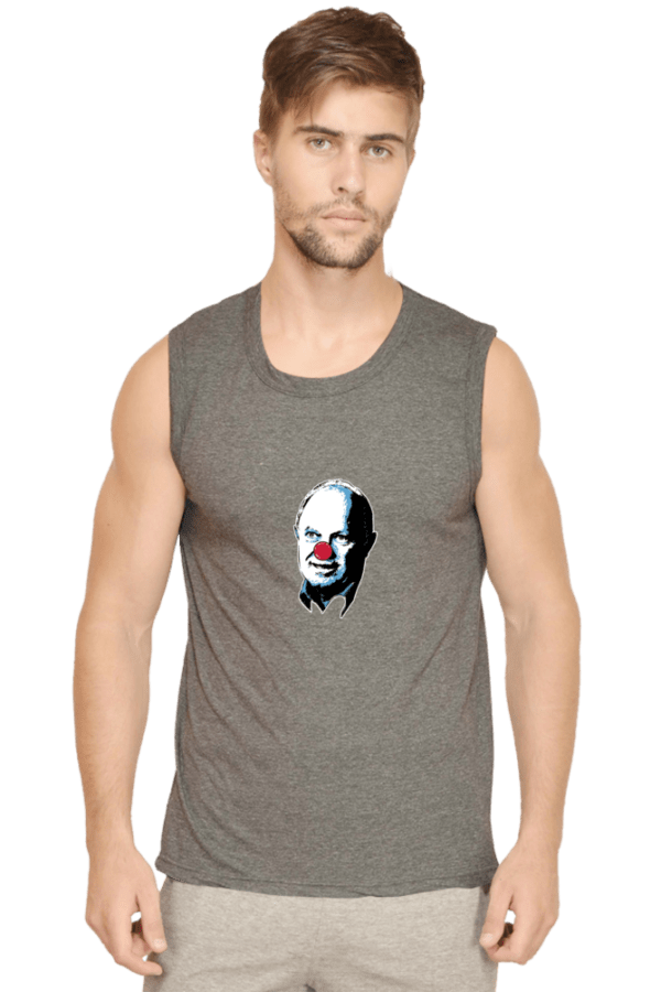 Graphic Printed Round Neck Sleeveless Men T-Shirt