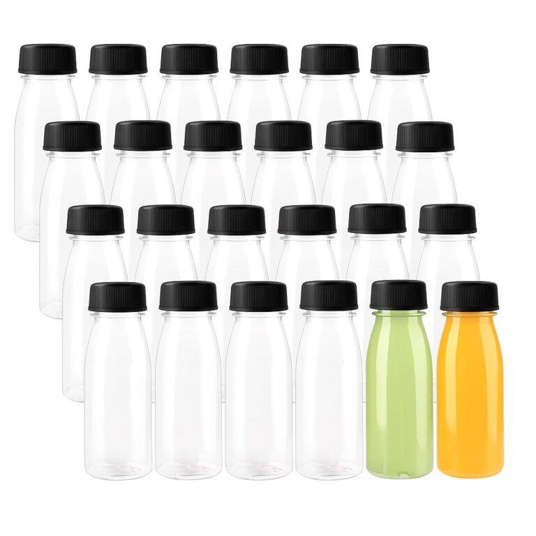 Round Plastic Transparent Disposable Bottle with Black Cap